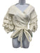 MAAC London Size XS White Cotton Tiered Puff Sleeve Wrap Top White / XS