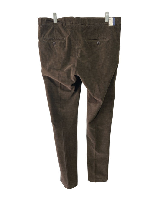 Barmas NWT Size 34 Brown Cotton Blend Plaid Khaki Men's Pants 34