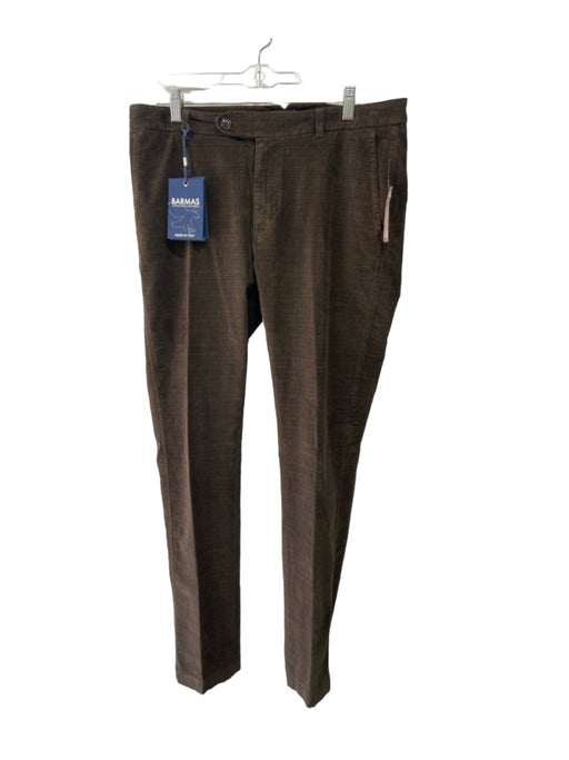 Barmas NWT Size 34 Brown Cotton Blend Plaid Khaki Men's Pants 34