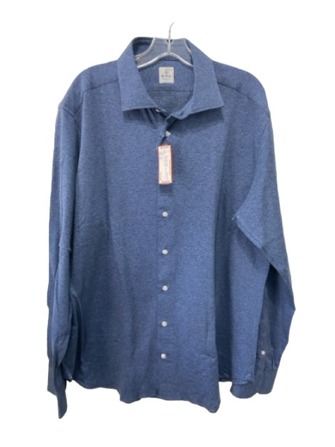 Giangi NWT Size XL Blue Cotton Solid Button Down Men's Long Sleeve Shirt XL