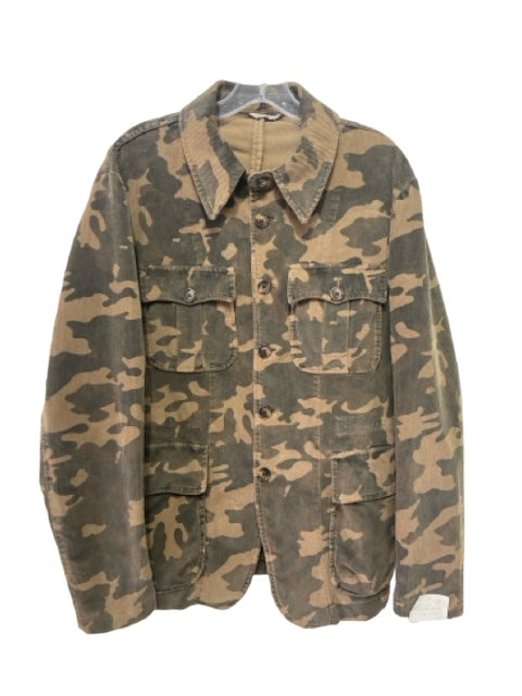 Jerry Key NWT Size 48 Green & Tan Cotton Blend Camo Corduroy Blazer Men's Jacket 48