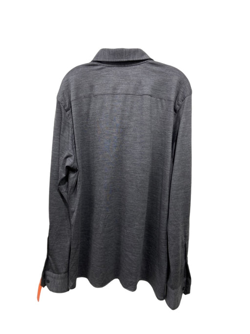 Maurizio Baldassari NWT Size XXL Grey Wool Collar Buttons Long Sleeve Shirt XXL
