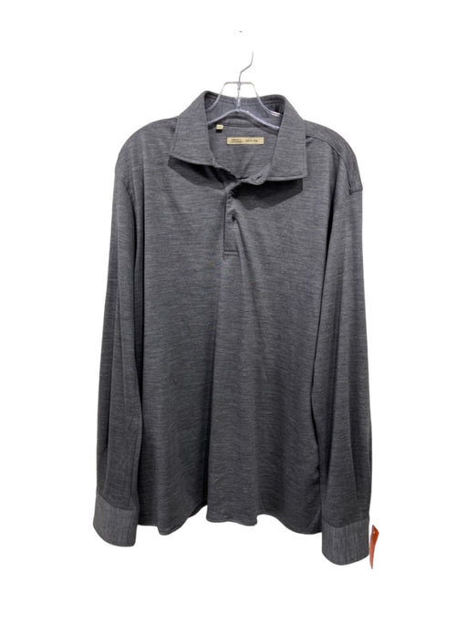 Maurizio Baldassari NWT Size XXL Grey Wool Collar Buttons Long Sleeve Shirt XXL