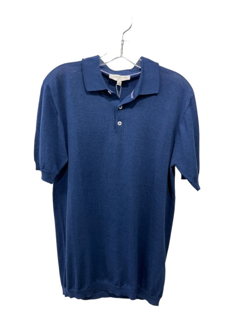 Jack Victor NWT Size M Navy Cotton Buttons Collared Men's Short Sleeve M