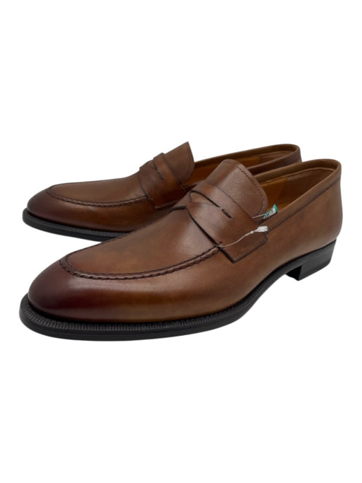 Magnanni Shoe Size 8.5 Brown Leather Solid loafer Men's Shoes 8.5
