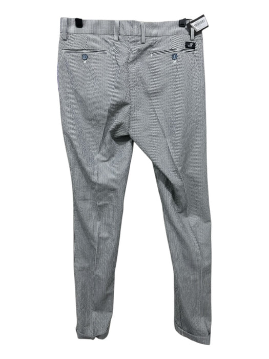 Mason NWT Size 46 Gray & White Cotton Striped Seersucker Khakis Men's Pants Gray & White / 46