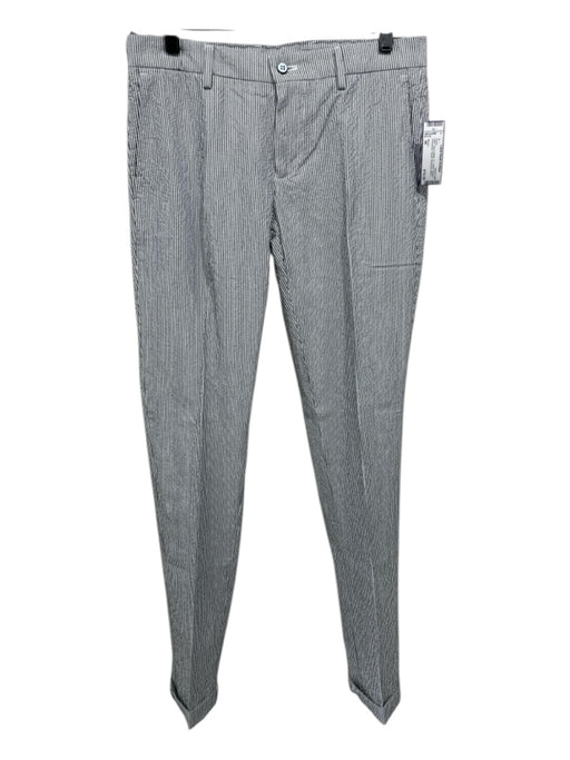 Mason NWT Size 46 Gray & White Cotton Striped Seersucker Khakis Men's Pants Gray & White / 46