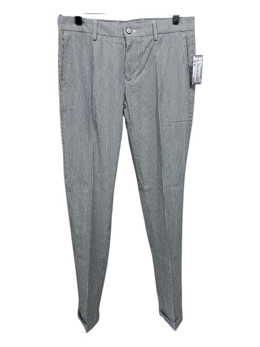 Mason NWT Size 46 Gray & White Cotton Striped Seersucker Khakis Men's Pants Gray & White / 46