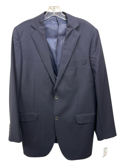 Byron Navy Wool Solid 2 Button Men's Blazer Navy / 44