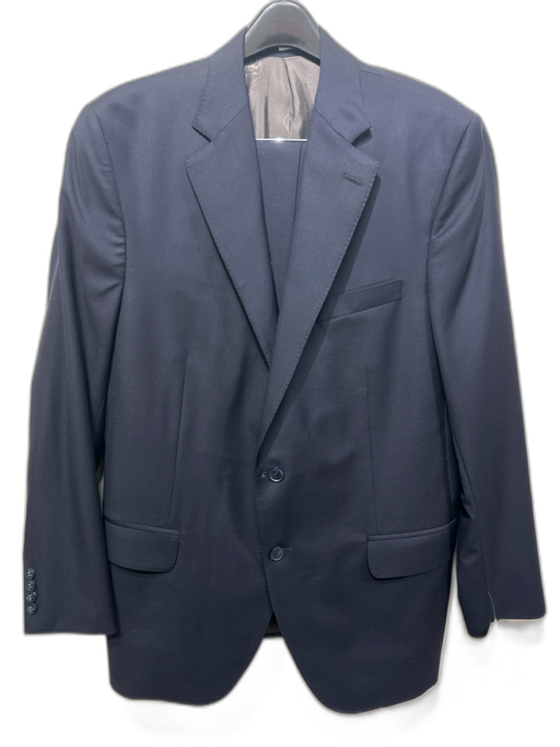 Miller Brothers Navy Wool Solid 2 Button Men's Suit Navy / Est 42