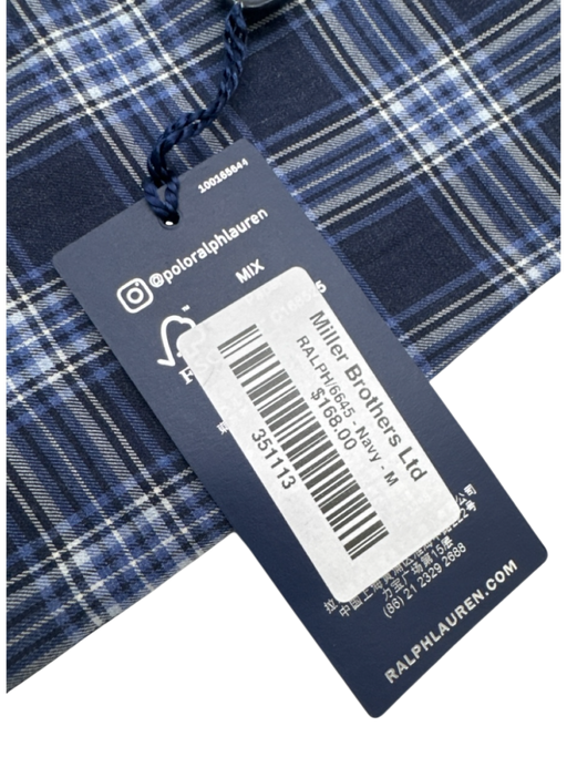 Polo NWT Size M Blue Cotton Plaid Button Up Men's Long Sleeve Shirt Blue / M