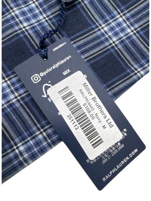 Polo NWT Size M Blue Cotton Plaid Button Up Men's Long Sleeve Shirt Blue / M