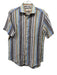 Borgo 28 NWT Size M Brown & Beige Linen Striped Button Up Men's Short Sleeve Brown & Beige / M