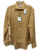 Giangi NWT Size M Yellow & Brown Linen Floral Button up Men's Long Sleeve Shirt Yellow & Brown / M