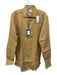 Giangi NWT Size M Yellow & Brown Linen Floral Button up Men's Long Sleeve Shirt Yellow & Brown / M