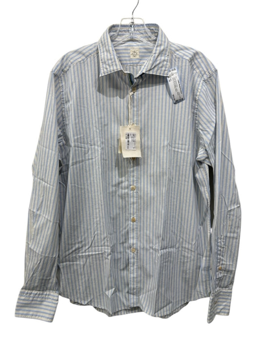 MGF NWT Size 42 Blue & Beige Cotton Striped Button up Men's Long Sleeve Shirt Blue & Beige / 42