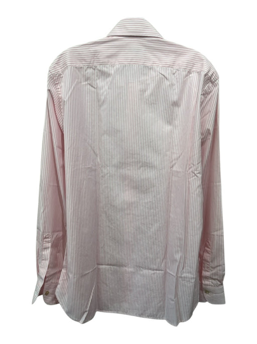 Boglioli NWT Size 42 Pink & White Cotton Striped Button up Long Sleeve Shirt Pink & White / 42