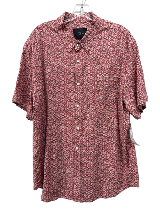 Rails NWT Size XL Red & Blue Cotton Blend Abstract Button up Men's Short Sleeve Red & Blue / XL
