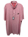 Johnnie O NWT Size XL Red & White Synthetic Striped Polo UGA motif Short Sleeve Red & White / XL