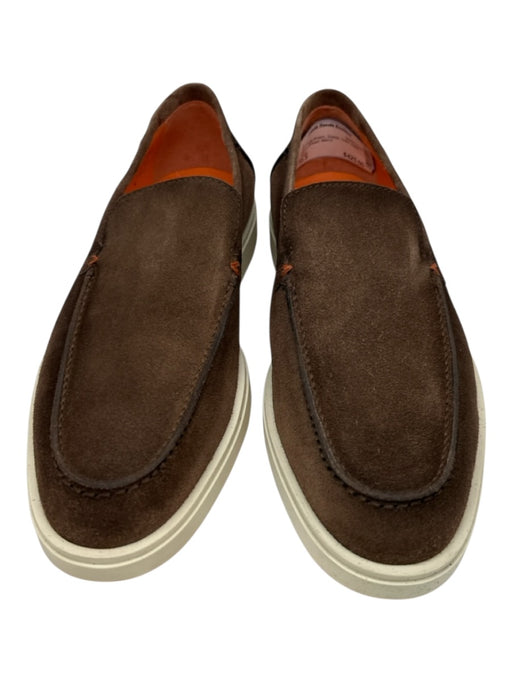 Santoni Shoe Size 10.5 NWT Dark Brown Suede Solid loafer Men's Shoes Dark Brown / 10.5