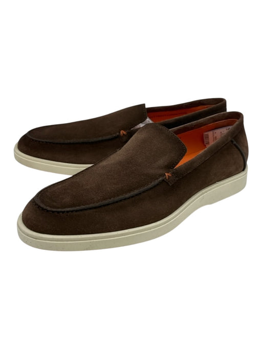 Santoni Shoe Size 10.5 NWT Dark Brown Suede Solid loafer Men's Shoes Dark Brown / 10.5