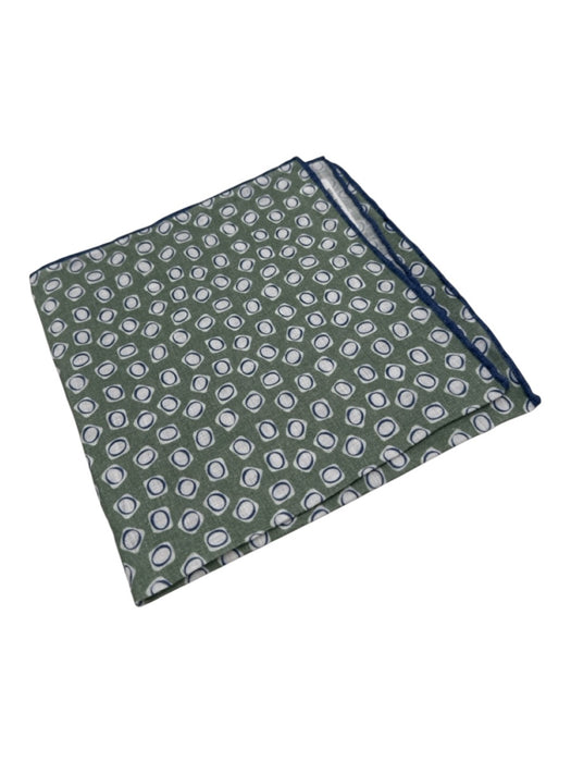Miller Brothers Green & White Linen Blend Dots Men's Pocket Square Green & White