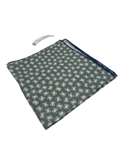 Miller Brothers Green & White Linen Blend Dots Men's Pocket Square Green & White