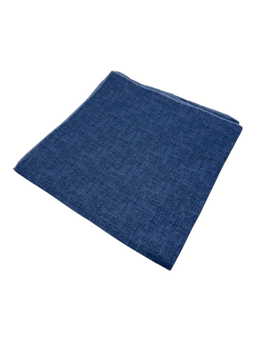 Miller Brothers Blue Linen Blend Solid Men's Pocket Square Blue