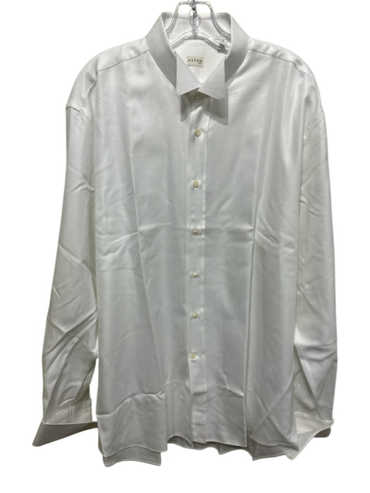 Aster NWT Size 17 White Cotton Solid Button Down Men's Long Sleeve Shirt White / 17