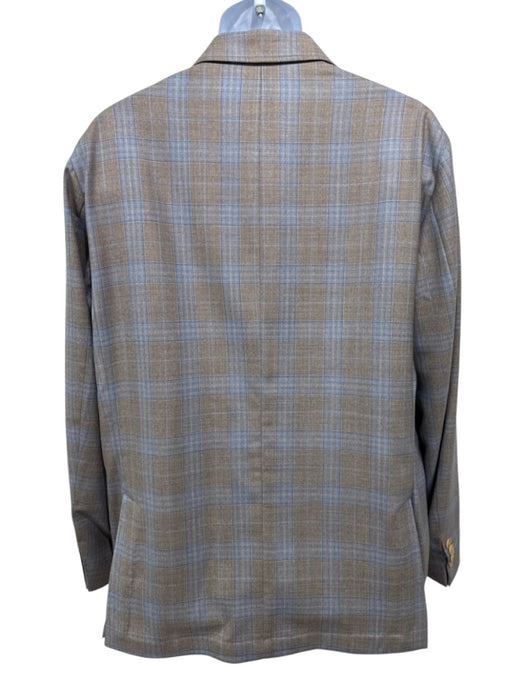 Luciano Barbera NWT Brown & Blue Plaid 2 Button Men's Blazer Brown & Blue / 54