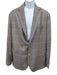 Luciano Barbera NWT Brown & Blue Plaid 2 Button Men's Blazer Brown & Blue / 54