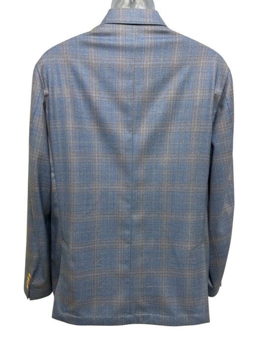 Luciano Barbera NWT Blue & Orange Plaid 2 Button Men's Blazer Blue & Orange / 50