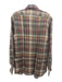 Giannetto NWT Size L Purple, Blue, Multi Linen Plaid Men's Long Sleeve Shirt Purple, Blue, Multi / L