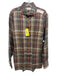 Giannetto NWT Size L Purple, Blue, Multi Linen Plaid Men's Long Sleeve Shirt Purple, Blue, Multi / L