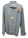 Borgo 28 NWT Size M Blue & Brown Cotton & Linen Striped Men's Long Sleeve Shirt Blue & Brown / M