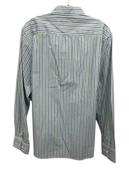 Gilded Age NWT Size L Green, Blue, White Cotton Striped Men's Long Sleeve Shirt Green, Blue, White / L