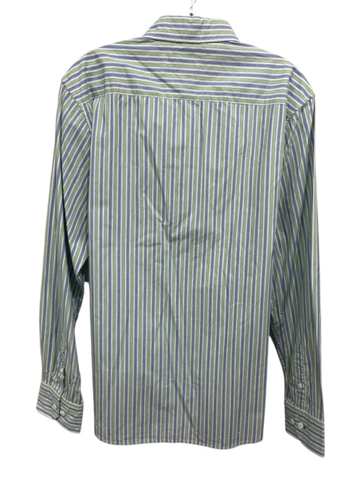 Gilded Age NWT Size L Green, Blue, White Cotton Striped Men's Long Sleeve Shirt Green, Blue, White / L