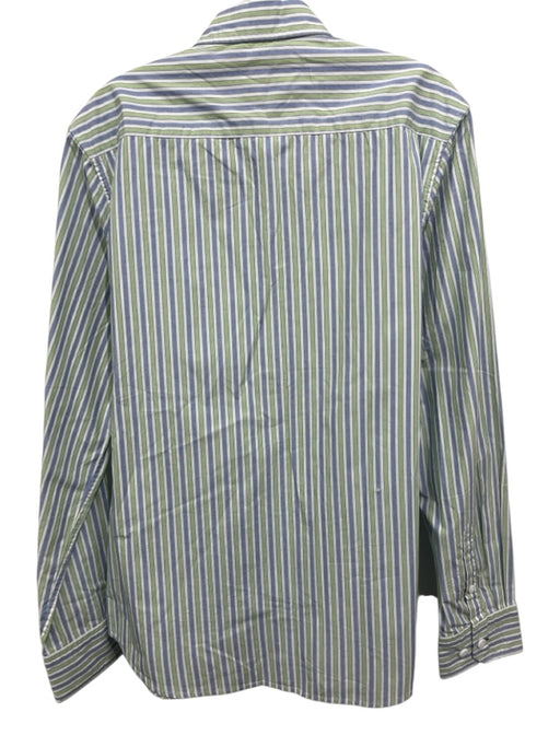 Gilded Age NWT Size M Green, Blue, White Cotton Striped Men's Long Sleeve Shirt Green, Blue, White / M