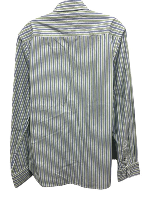 Gilded Age NWT Size M Green, Blue, White Cotton Striped Men's Long Sleeve Shirt Green, Blue, White / M