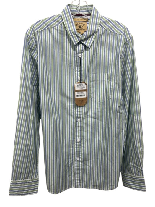 Gilded Age NWT Size M Green, Blue, White Cotton Striped Men's Long Sleeve Shirt Green, Blue, White / M