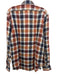 Alessandro Gherard. NWT Size 15.5 Orange, Blue, Multi Linen Long Sleeve Shirt Orange, Blue, Multi / 15.5