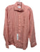 Eton NWT Size 15.5 Orange & White Linen Striped Button Down Long Sleeve Shirt Orange & White / 15.5