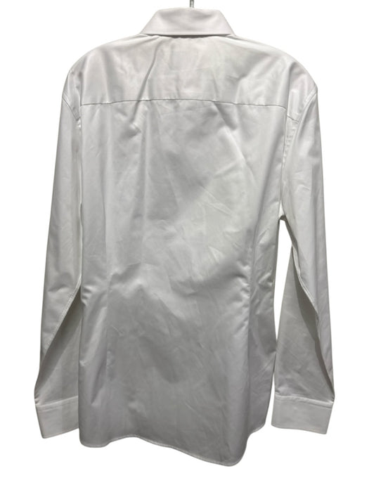 Stenstroms Size 17 White Cotton Solid Button Down Men's Long Sleeve Shirt White / 17