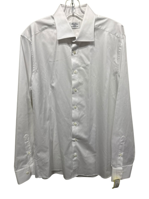 Stenstroms Size 17 White Cotton Solid Button Down Men's Long Sleeve Shirt White / 17