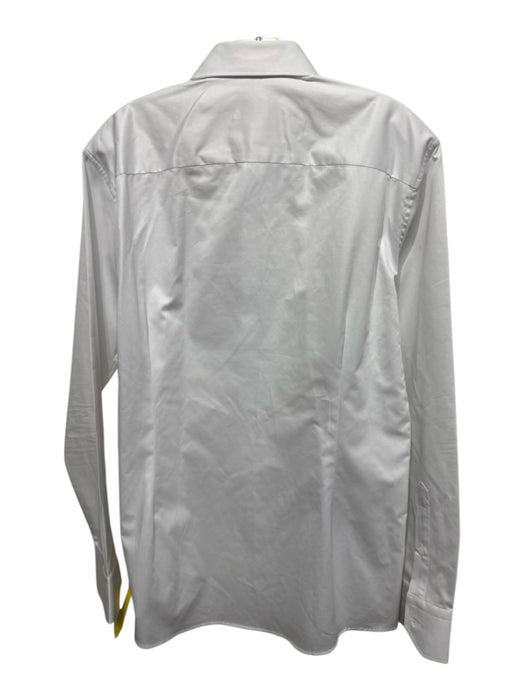Stenstroms Size 17 White Cotton Solid Button Down Men's Long Sleeve Shirt White / 17