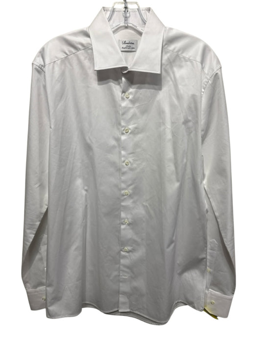 Stenstroms Size 17 White Cotton Solid Button Down Men's Long Sleeve Shirt White / 17