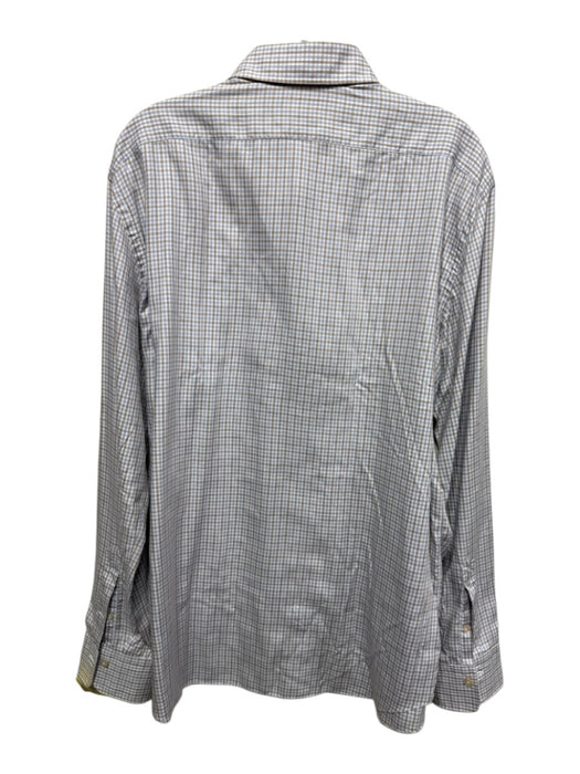 Alessandro Gherardi Size 17.5 White & Multi Tencel Button Down Long Sleeve Shirt White & Multi / 17.5