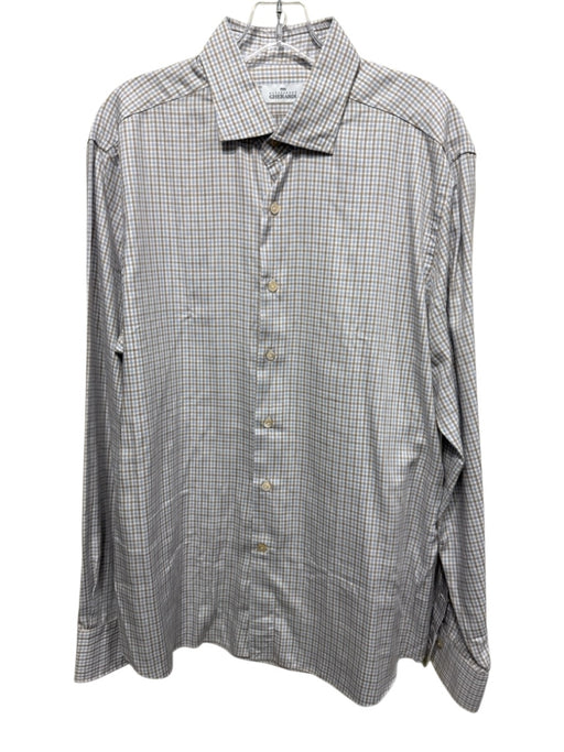 Alessandro Gherardi Size 17.5 White & Multi Tencel Button Down Long Sleeve Shirt White & Multi / 17.5