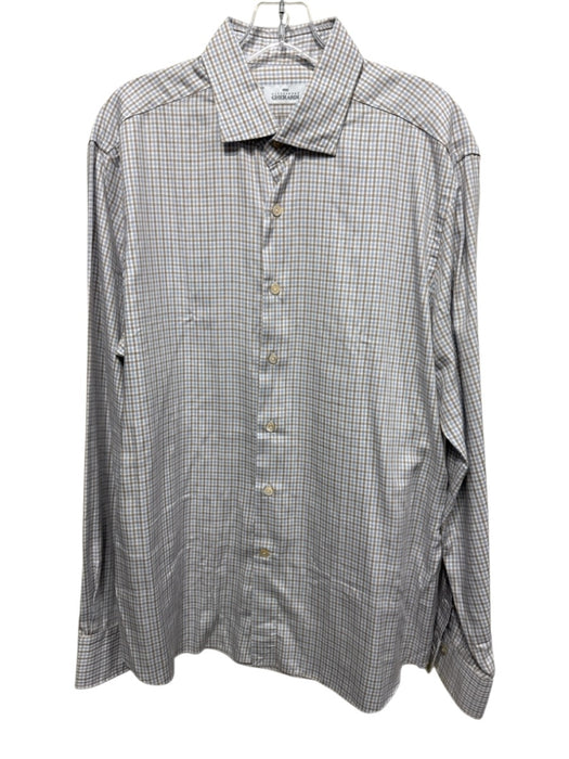 Alessandro Gherardi Size 17.5 White & Multi Tencel Button Down Long Sleeve Shirt White & Multi / 17.5