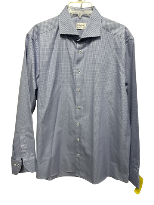 Stenstroms Size 17.5 Blue & White Cotton Plaid Button Down Long Sleeve Shirt Blue & White / 17.5